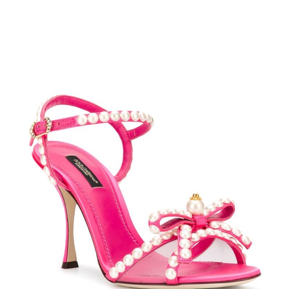 Dolce & Gabbana pearl embellished bow sandals